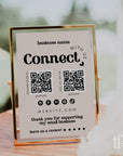 Retro Connect With Us QR Code Social Media Sign Canva Template | Jace - Trendy Fox Studio