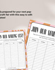 Retro Email Sign Up Form, Printable Email Collection Sheet Canva Template | Brooks - Trendy Fox Studio