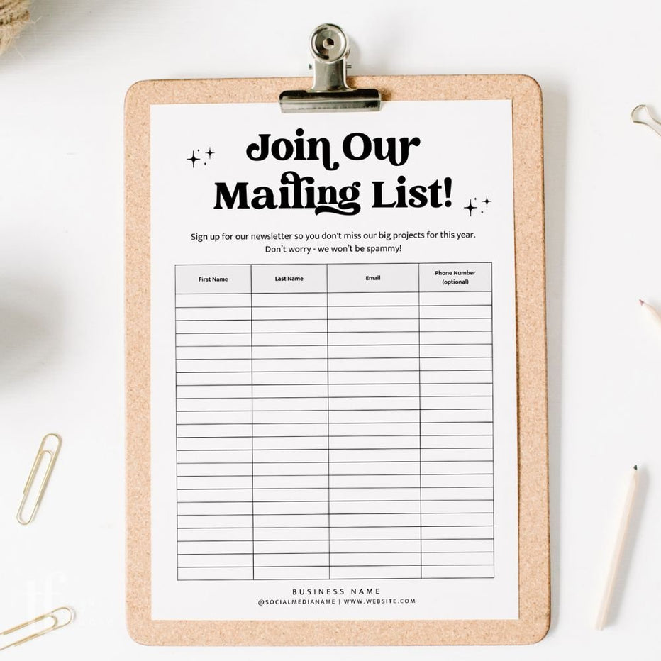 Retro Email Sign Up Form, Printable Email Collection Sheet Canva ...