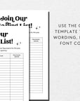 Retro Email Sign Up Form, Printable Email Collection Sheet Canva Template | Dani - Trendy Fox Studio