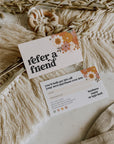 Retro Floral Loyalty Discount Card, Customer Rewards Stamp or Punch Card Canva Template | Dani - Trendy Fox Studio