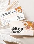 Retro Floral Loyalty Discount Card, Customer Rewards Stamp or Punch Card Canva Template | Dani - Trendy Fox Studio