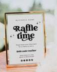 Retro Raffle Enter to Win Sign Canva Template | Dani - Trendy Fox Studio