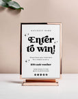 Retro Raffle Enter to Win Sign Canva Template | Dani - Trendy Fox Studio