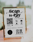 Retro Scan to Pay Sign, Accepted Payments Sign Canva Template | Dani - Trendy Fox Studio