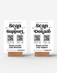 Retro Scan to Support Sign, 2 QR code Donation Sign Canva Template | Dani - Trendy Fox Studio