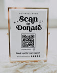 Retro Scan to Support Sign, QR code Donation Sign Canva Template | Dani - Trendy Fox Studio