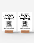 Retro Scan to Support Sign, QR code Donation Sign Canva Template | Dani - Trendy Fox Studio