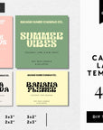 Retro Summer Bold Candle Label Canva Template - Trendy Fox Studio