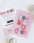 Retro Valentine's Day Guest Check Business Thank You Card Canva Template | Cute Ransom Text - Trendy Fox Studio