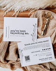 Rustic Botanical Business Thank You Card with QR Code, Canva Template | Landry - Trendy Fox Studio