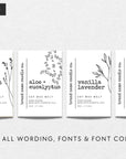 Rustic Minimal Wax Melt Clamshell Label Canva Template | Landry - Trendy Fox Studio