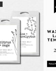 Rustic Minimal Wax Melt Clamshell Label Canva Template | Landry - Trendy Fox Studio