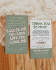 Trendy Guest Check Business Card Thank You Card Canva Template - Trendy Fox Studio