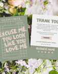 Trendy Guest Check Business Thank You Card Canva Template | You Look Like You Love Me - Trendy Fox Studio