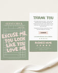 Trendy Guest Check Business Thank You Card Canva Template | You Look Like You Love Me - Trendy Fox Studio