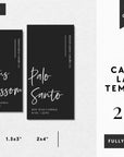 Vertical Thin Black Candle Label Canva Template | Ashe - Trendy Fox Studio