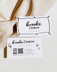 Whimsical Business Card QR Code Canva Template | Rose - Trendy Fox Studio