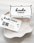 Whimsical Business Card QR Code Canva Template | Rose - Trendy Fox Studio