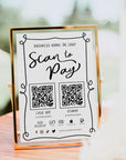 Whimsical Scan to Pay QR Code Sign, Accepted Payments Sign Canva Template | Rose - Trendy Fox Studio