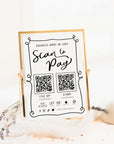 Whimsical Scan to Pay QR Code Sign, Accepted Payments Sign Canva Template | Rose - Trendy Fox Studio