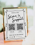 Whimsical Scan to Support Sign, 2 QR code Donation Sign Canva Template | Rose - Trendy Fox Studio