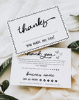 Whimsical Wavy Border Business Thank You Card Canva Template | Rose - Trendy Fox Studio