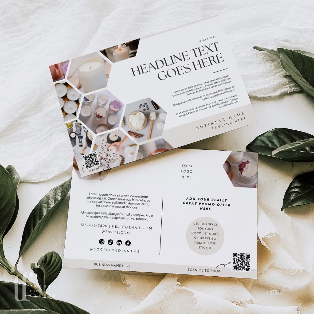 Wholesale Post Card Canva Template | Modern Minimal Photo Mailer & Marketing Flyer - Trendy Fox Studio