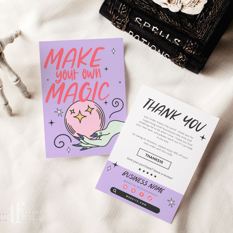 Witchy Halloween Business Thank You Card Canva Template | Made with ...