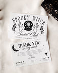 Witchy Halloween Social Club Business Thank You Card Canva Template | Witch Vibes - Trendy Fox Studio