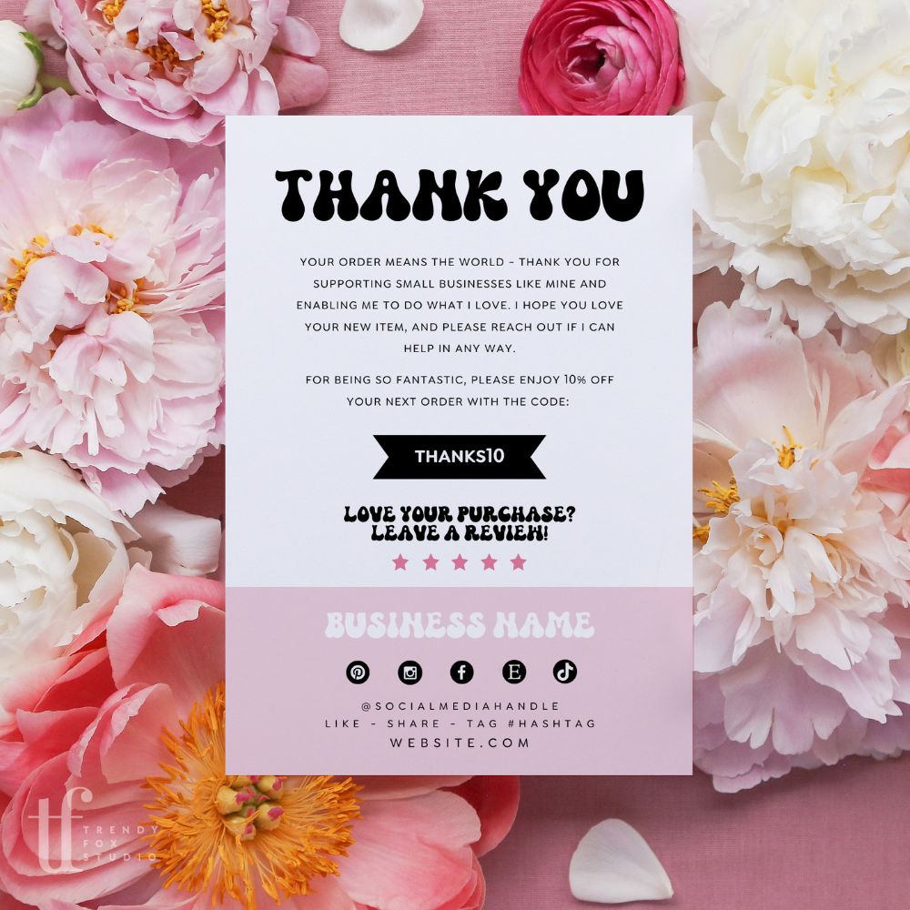 You Look So Good - Guest Check Business Thank You Card Canva Template - Trendy Fox Studio