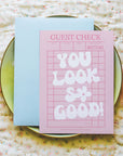 You Look So Good - Guest Check Business Thank You Card Canva Template - Trendy Fox Studio