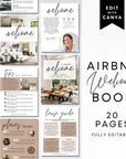 Airbnb Welcome Guide, Editable House Manual, Host Guidebook Printable, VRBO Vacation Rental Book - Trendy Fox Studio