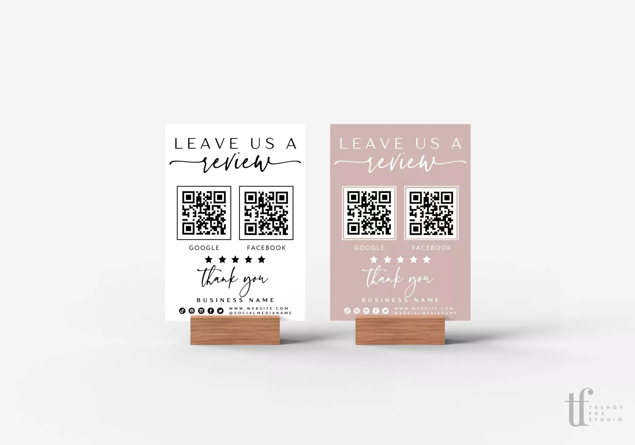 Ask For A Review Sign Canva Template | Vera - Trendy Fox Studio