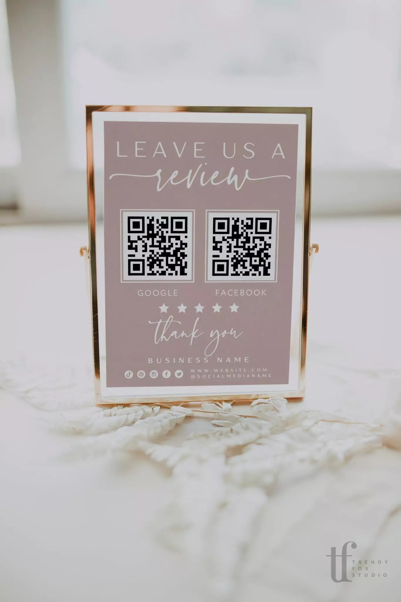 Ask For A Review Sign Canva Template Vera Trendy Fox Studio Ask For A Review Sign Canva Template Vera Trendy Fox Studio