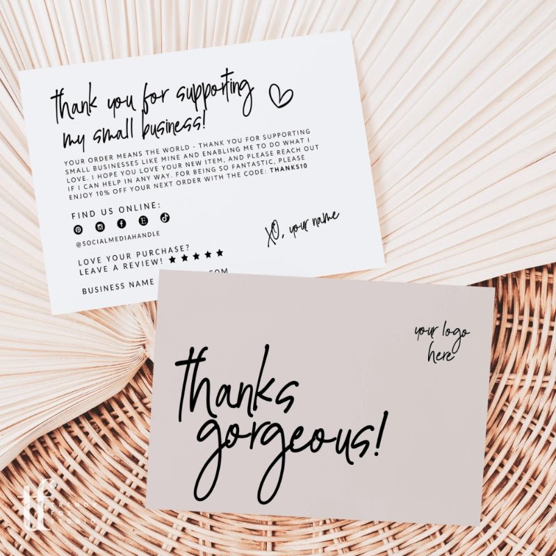 Boho Business Thank You Card Canva Template | Lana - Trendy Fox Studio