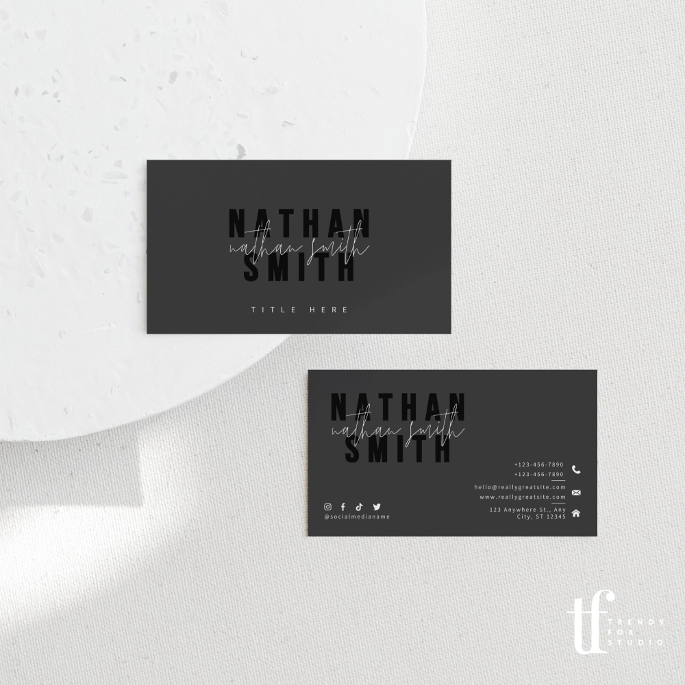 Business Card Canva Template | Cailin - Trendy Fox Studio