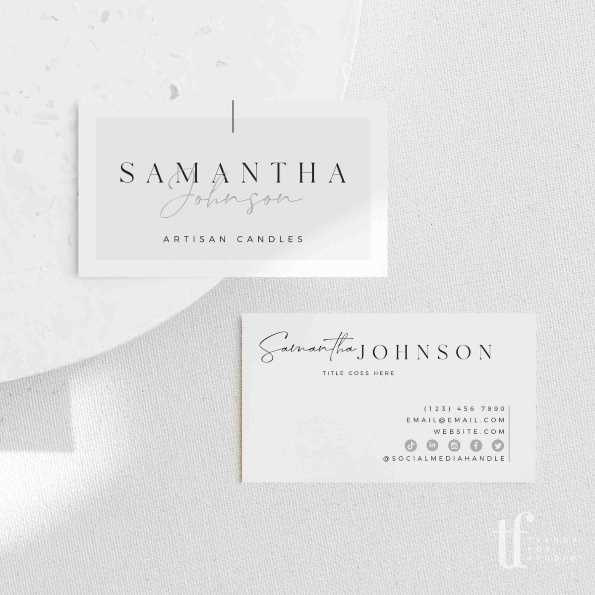 Minimal Business Card Canva Template Casey Trendy Fox Studio