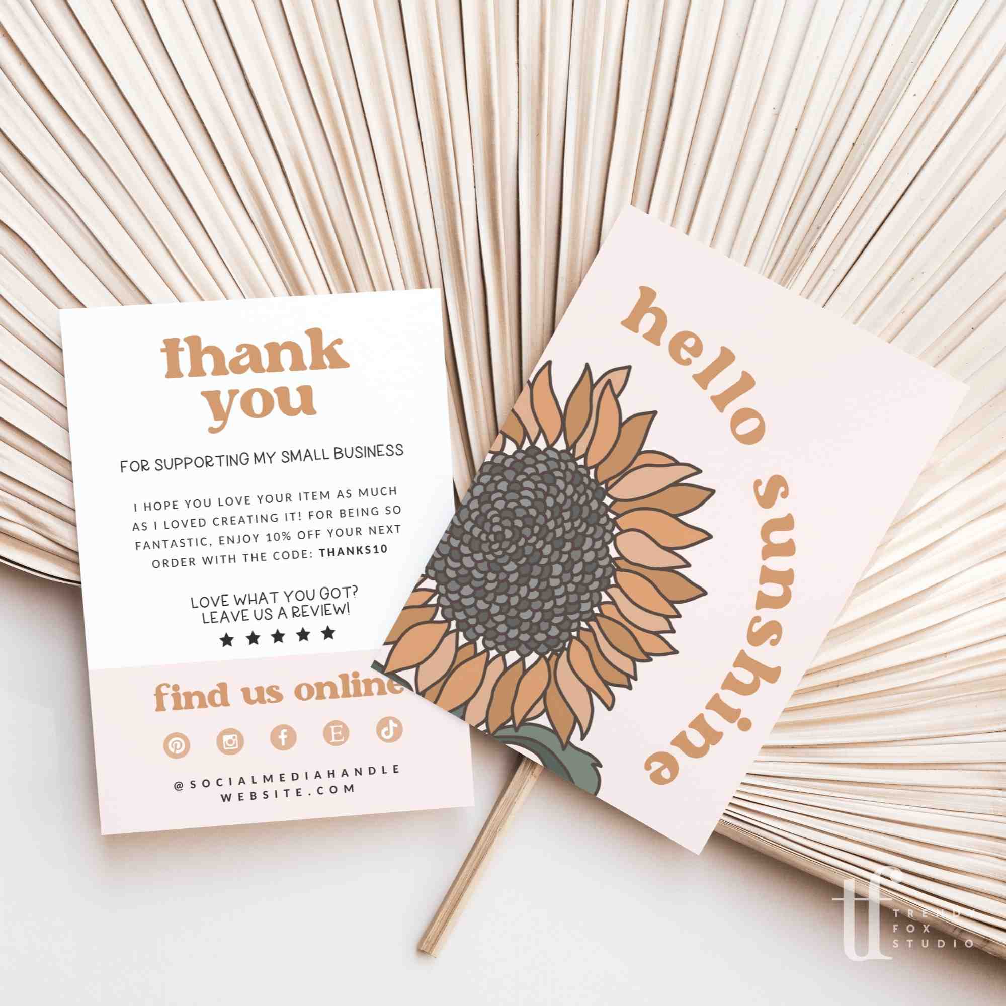 Business Thank You Card | Canva Template - Trendy Fox Studio
