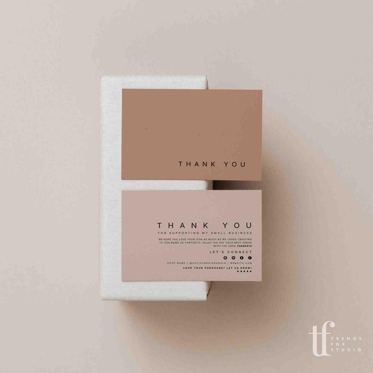 Modern Business Thank You Card Canva Template | Bailey - Trendy Fox Studio