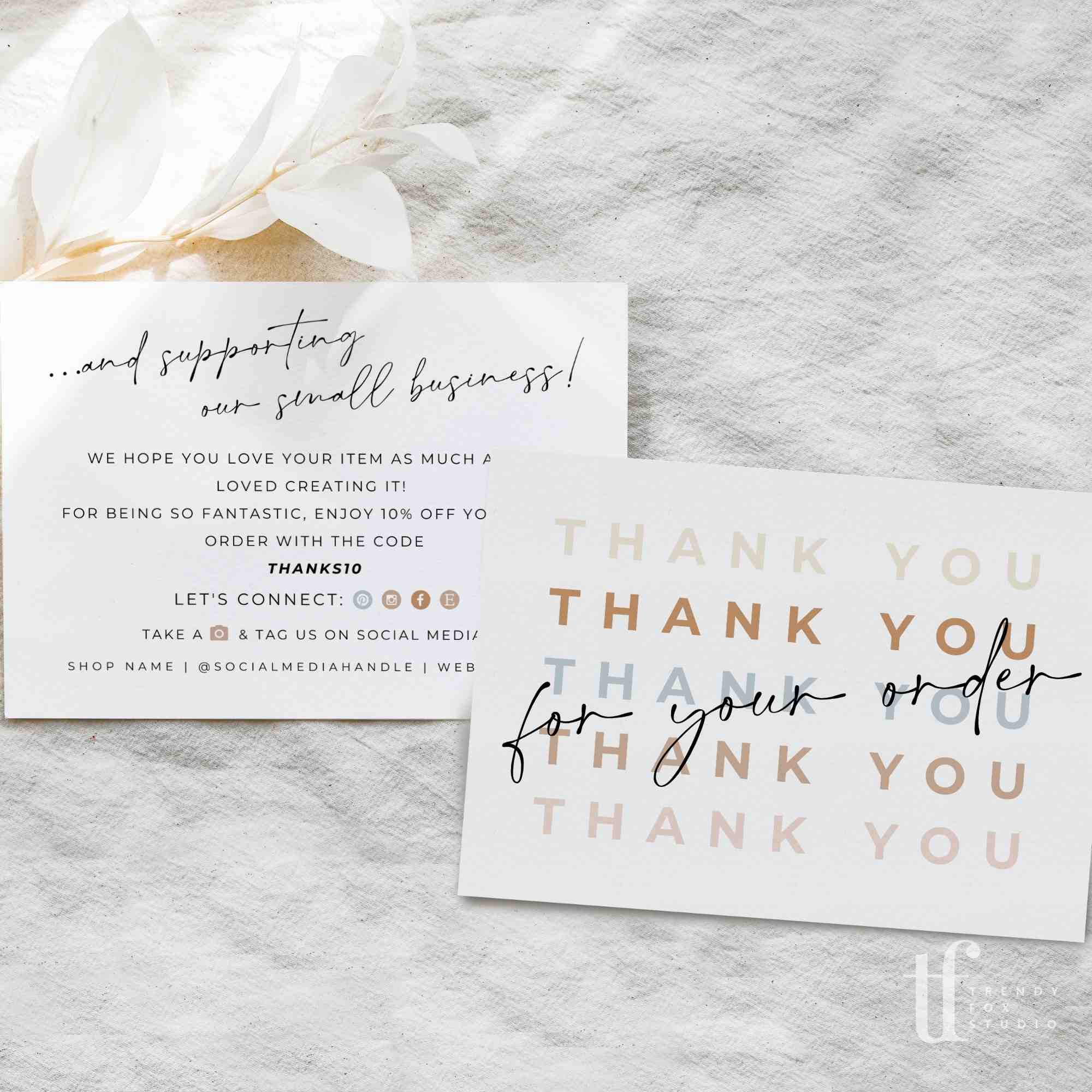 Boho Business Thank You Card Canva Template | Casey – Trendy Fox Studio