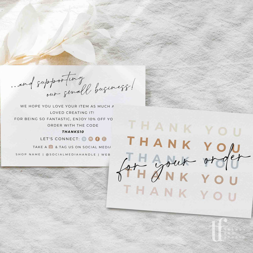 Boho Business Thank You Card Canva Template | Casey - Trendy Fox Studio