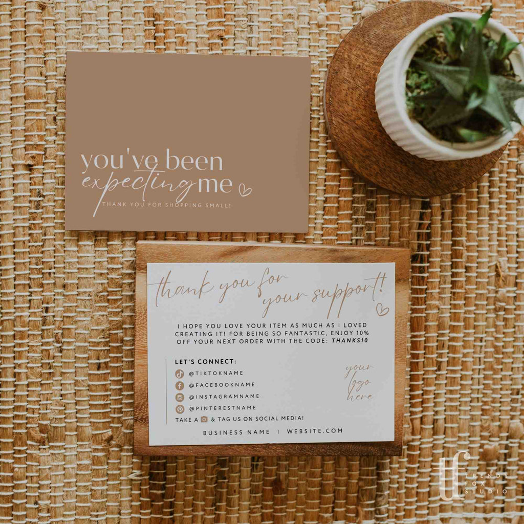 Modern Boho Business Thank You Card Canva Template | Clove - Trendy Fox ...