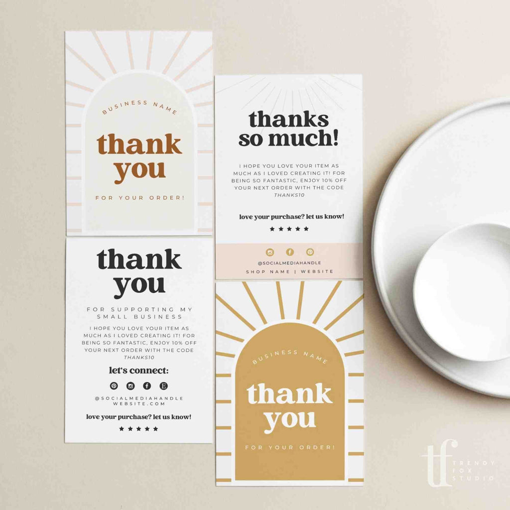 Retro Business Thank You Card Canva Template | Dani - Trendy Fox Studio