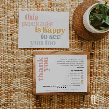 Retro Rainbow Business Thank You Card Canva Template | Dani - Trendy ...