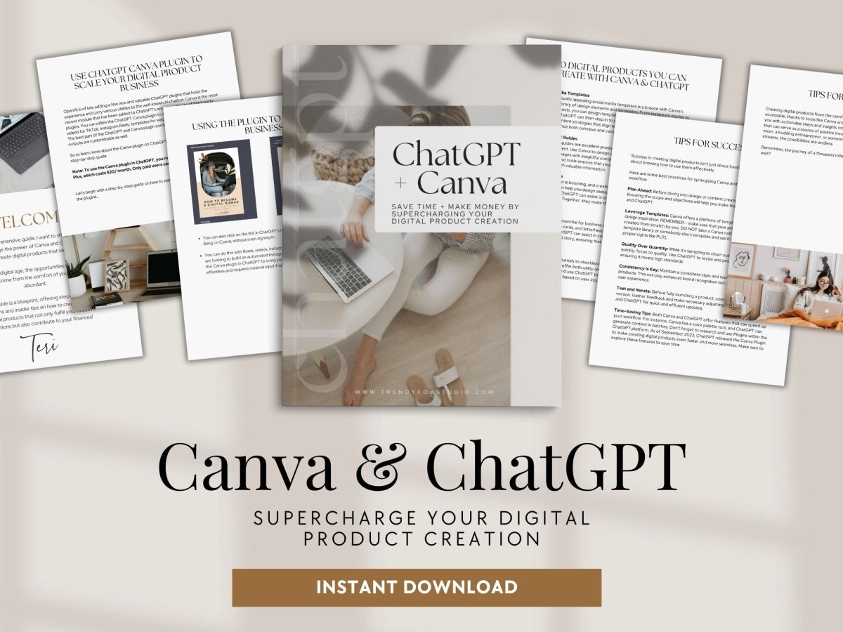 ChatGPT &amp; Canva Guide to Passive Income - Trendy Fox Studio