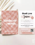 Checkered Retro You Are Magic Business Thank You Card Canva Template - Trendy Fox Studio