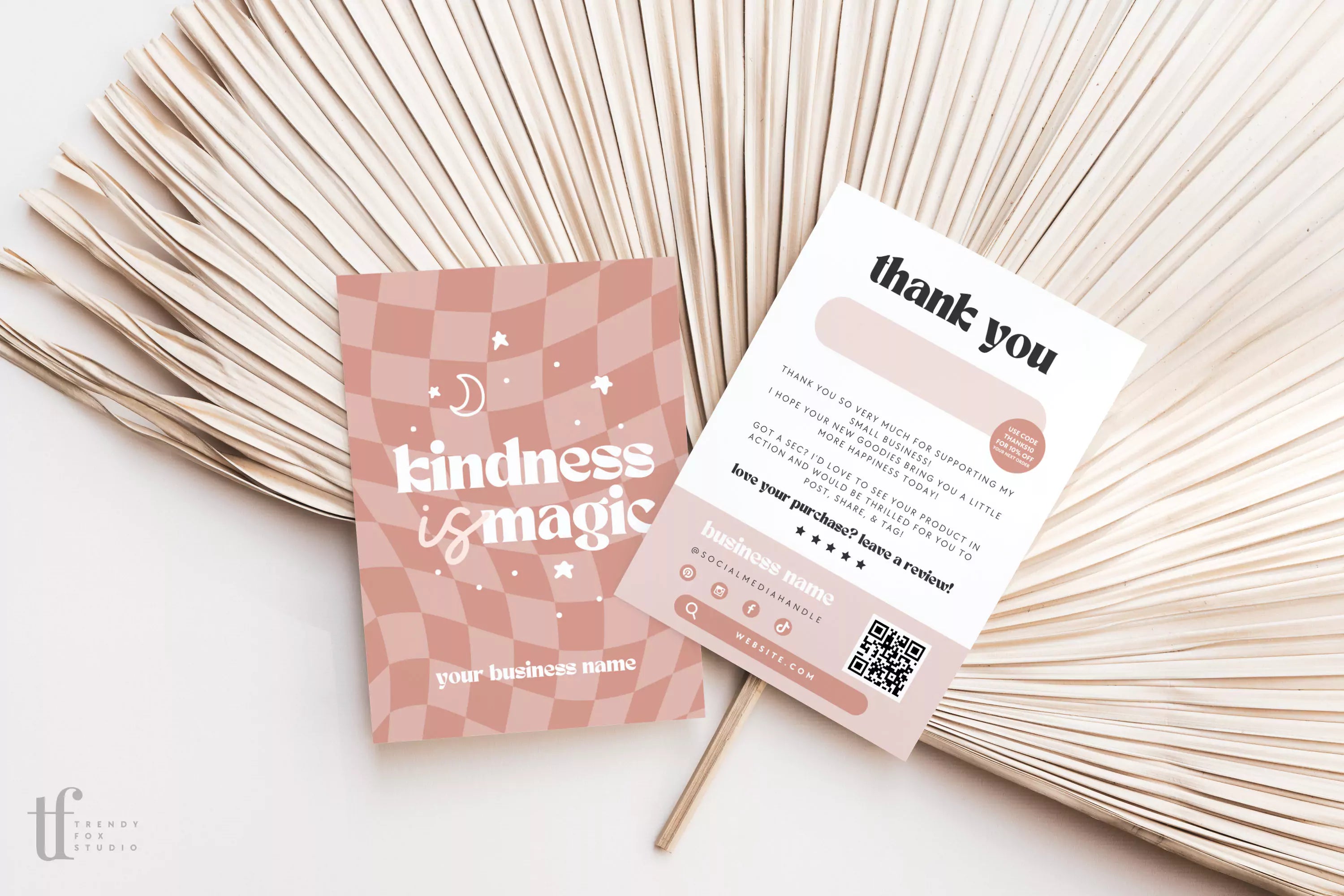 Checkered Retro You Are Magic Business Thank You Card Canva Template ...