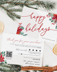 Classic Christmas Watercolor Business Thank You Card Canva Template - Trendy Fox Studio