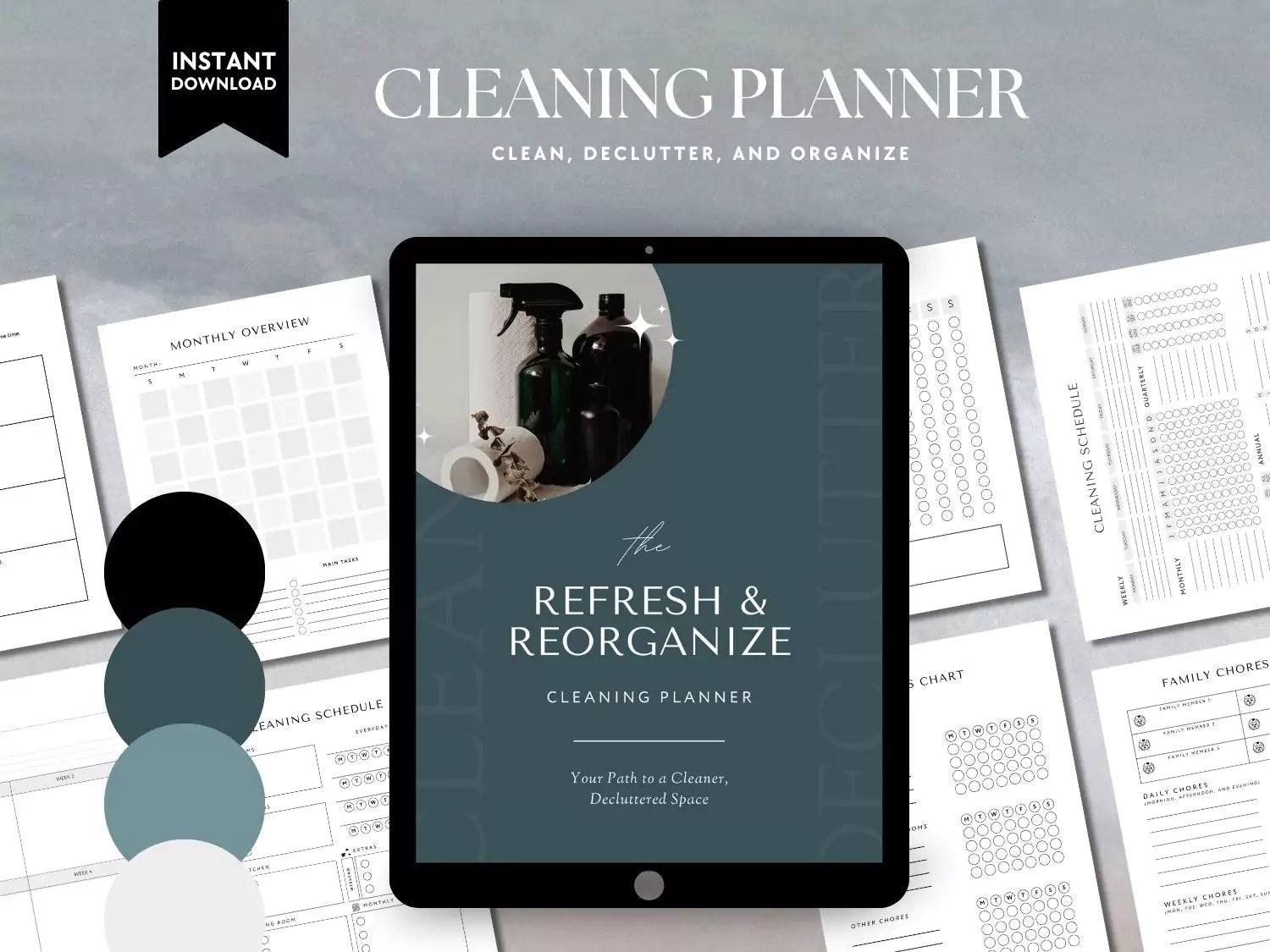 Cleaning &amp; Decluttering Planner - Trendy Fox Studio